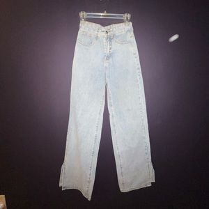 SHEIN back leg rip wide leg Jean
